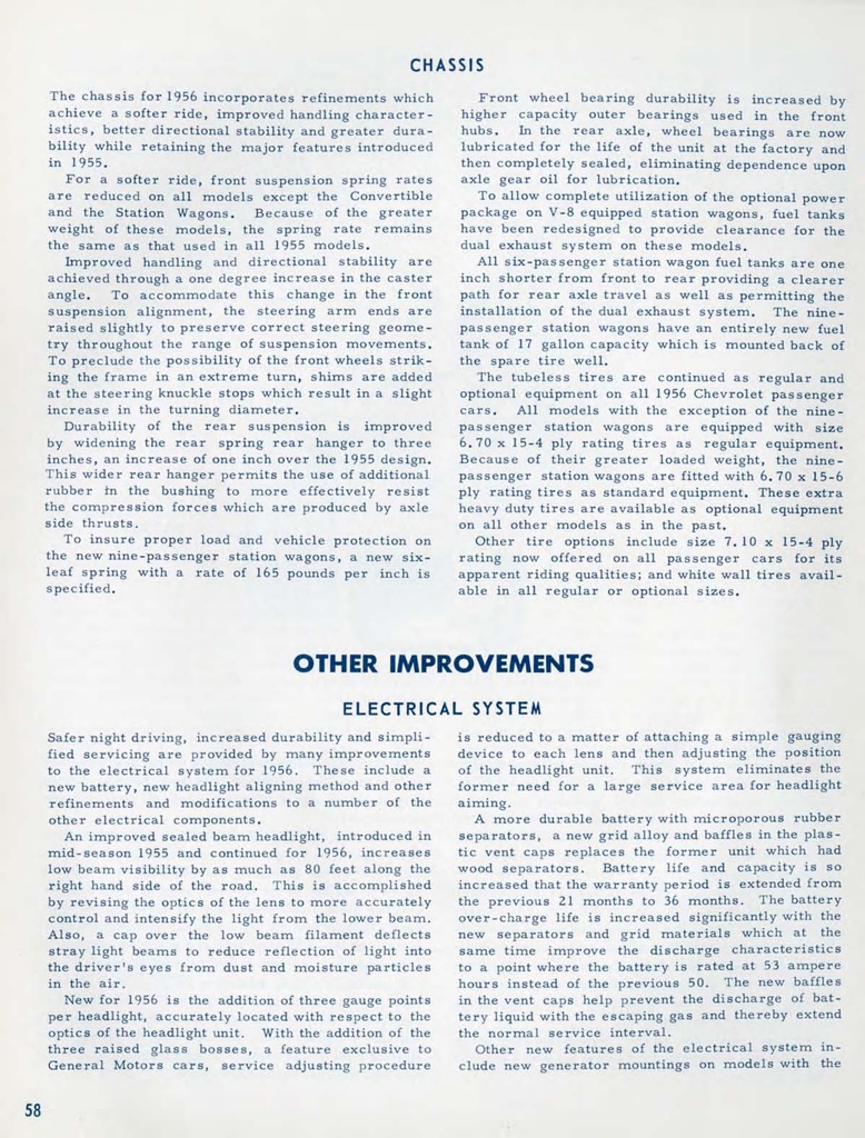 1956 Chevrolet Engineering Features Brochure Page 27